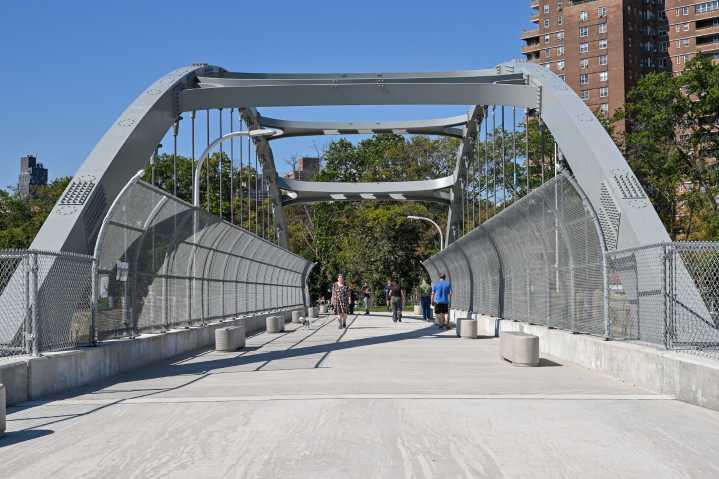 Corlears Hook Bridge, amphitheater, and new sports fields reopen at East River Park
