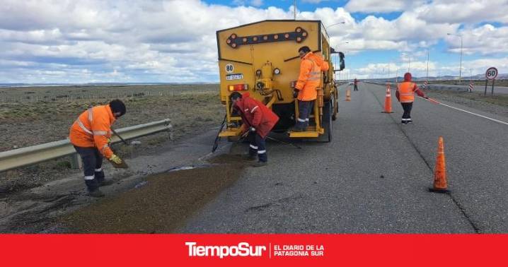 Por administración Vialidad Nacional trabajan en mejorar la Ruta 3 hacia Monte Aymond