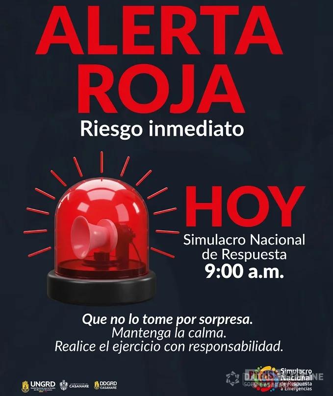800 entidades participan hoy en Casanare del Simulacro Nacional de Respuesta a Emergencias