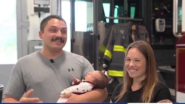 Special delivery! Des Moines family meets first responders who helped deliver baby
