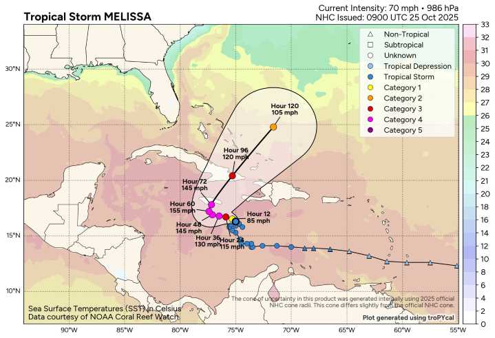 Tres muertos en Haití tras paso de tormenta tropical Melissa y podría convertirse en huracán