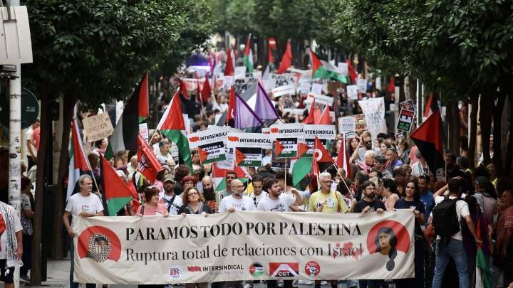 Un millar de personas culminan la jornada de huelga general por Palestina con una manifestación en Murcia