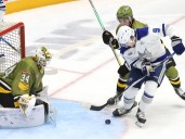 Chase Coughlan scores two as Sudbury Wolves win first game of the year