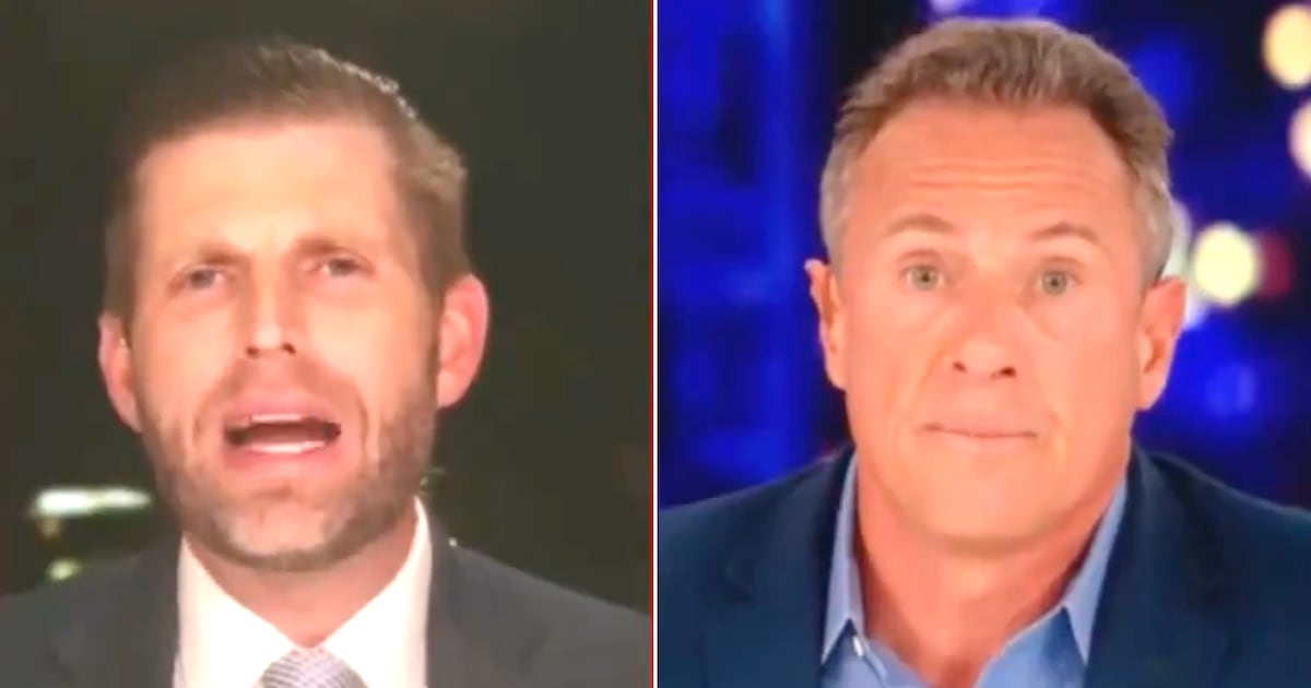 Eric Trump Lashes Out at NewsNation's Chris Cuomo for Asking About His President Dad Donald Trump's Hypocrisy