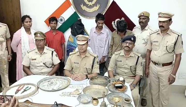 Odisha woman, three sons held for temple thefts; stolen items worth over Rs 12L seized