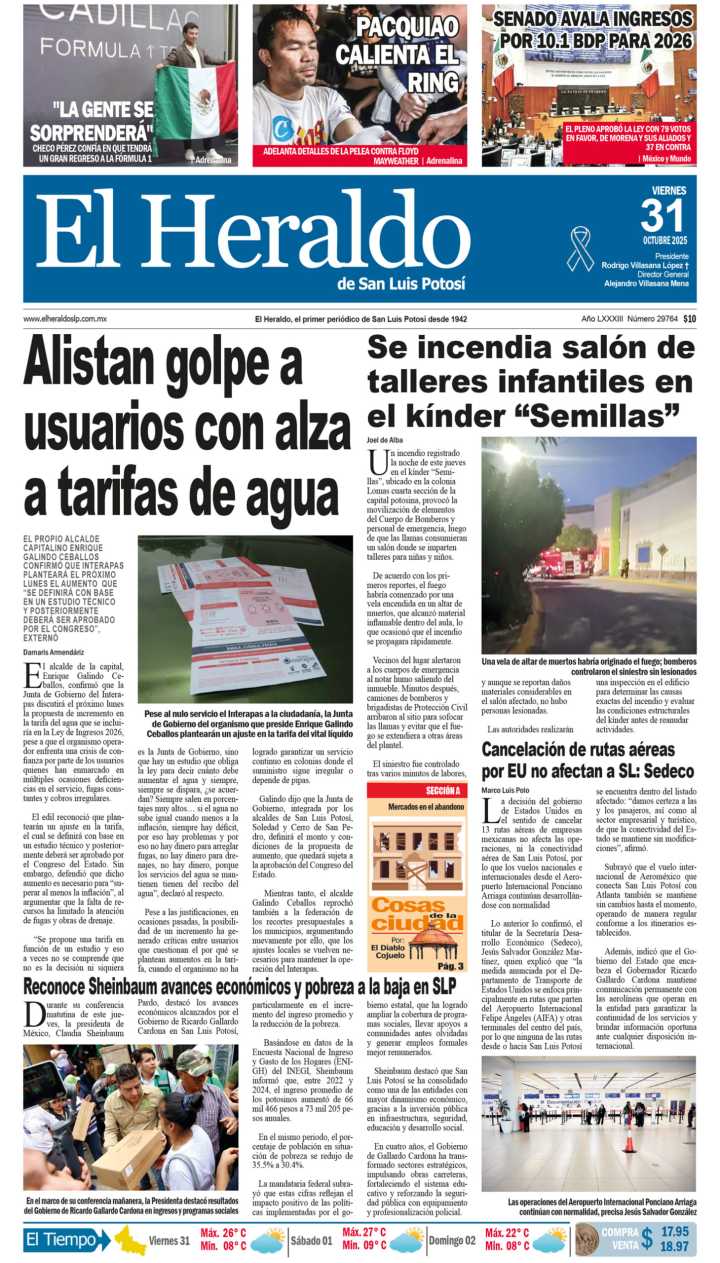 Edición impresa 31 de octubre de 2025