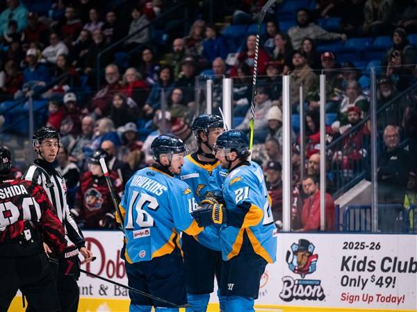 Walleye captain Hawkins tallies hat trick in 6