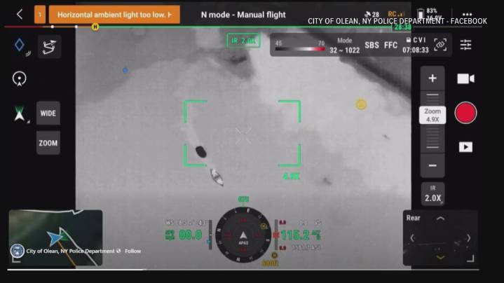 Olean Police rescue kayakers in distress using drone technology