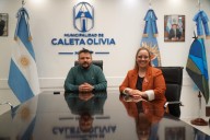 La candidata a diputada nacional Gisella Martínez se reunió con el intendente de Caleta Olivia, Pablo Carrizo