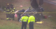Plane crashes onto a Massachusetts highway, killing 2 on board and hurting 1 motorist