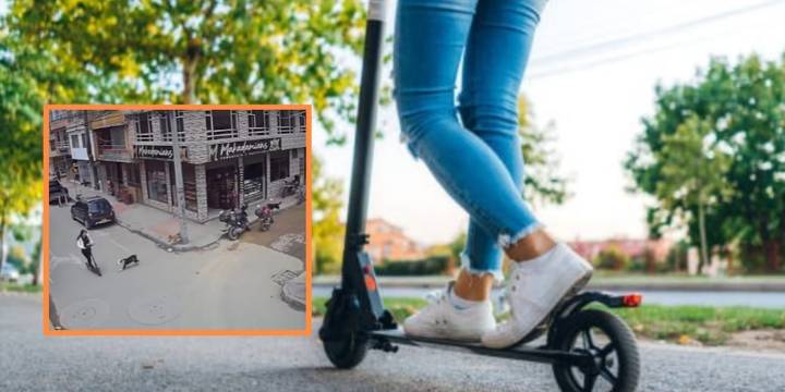 Un grupo de perros juguetones causó un insólito accidente a joven en patineta: “Nadie le tomó las placas”