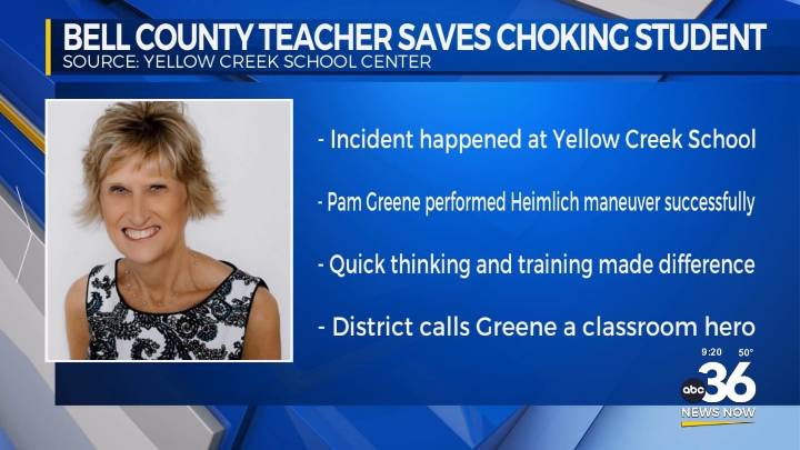 Bell County teacher saves choking student