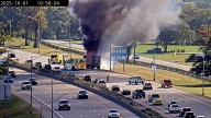 All lanes blocked on I-64 east near Hurstbourne Parkway due to semi fire