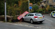 Driver ploughs into historic red telephone box on Greater Manchester road