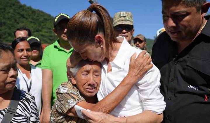 Visita Presidenta Claudia Sheinbaum, en su Tercer  día de Recorrido, las Zonas Afectadas por Lluvias