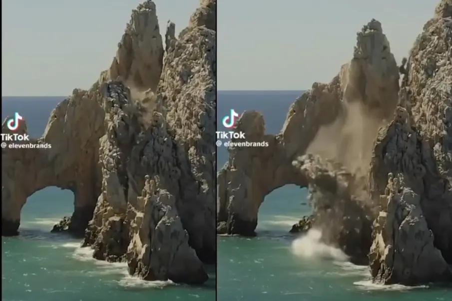 Circula video viral que asegura que el Arco de Cabo San Lucas se derrumbó… y es falso