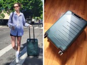 This Quince carry-on is my go-to travel bag — it looks like Away luggage, but costs about $100 less