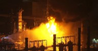 Massive fire breaks out after explosion at Chevron oil refinery