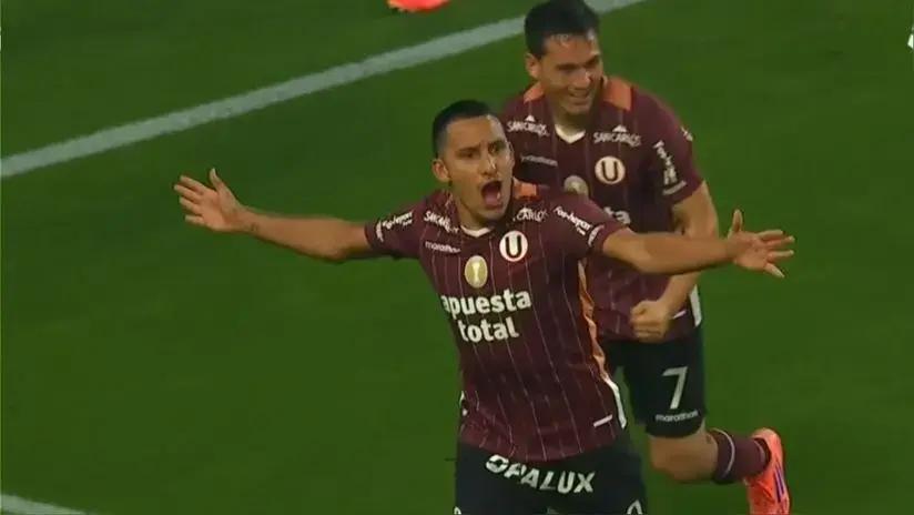 ¡La viveza del goleador! Alex Valera marcó el 1-0 de Universitario ante Sporting Cristal (VIDEO)