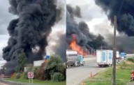 Pipa explota en la México-Puebla y causa cierre total de la vía