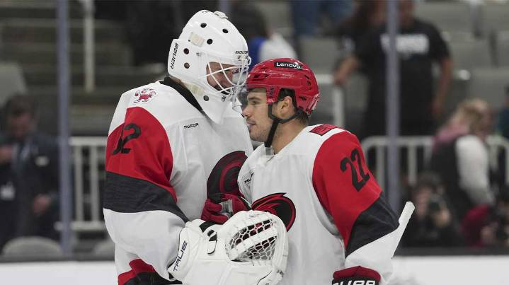 Brandon Bussi’s immediate reaction to winning NHL debut