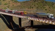 Prueba de carga en el nuevo puente de Alcántara