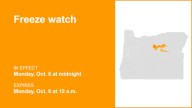 Freeze watch issued for John Day Basin for Monday