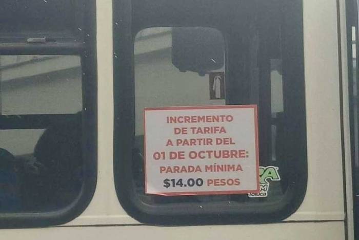 Transportistas del Valle de Toluca amenazan con subir pasaje a $14