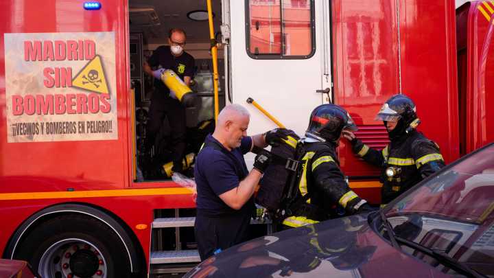 Se derrumba la estructura de un edificio en obras en el centro de Madrid