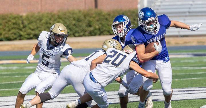 Newman’s Matthew Blackert scores on offense, defense and special teams in blowout win over Mercer County