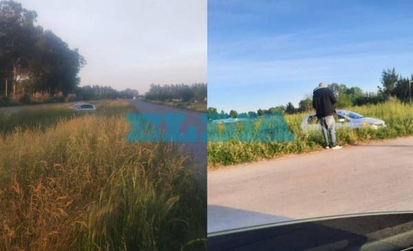 Otro accidente en el ingreso a La Plata: un auto terminó en el zanjón central de la ruta 215