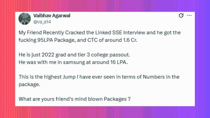 From Rs 16 LPA to Rs 1.6 crore in 3 years: Tier-3 college grad lands dream job at LinkedIn