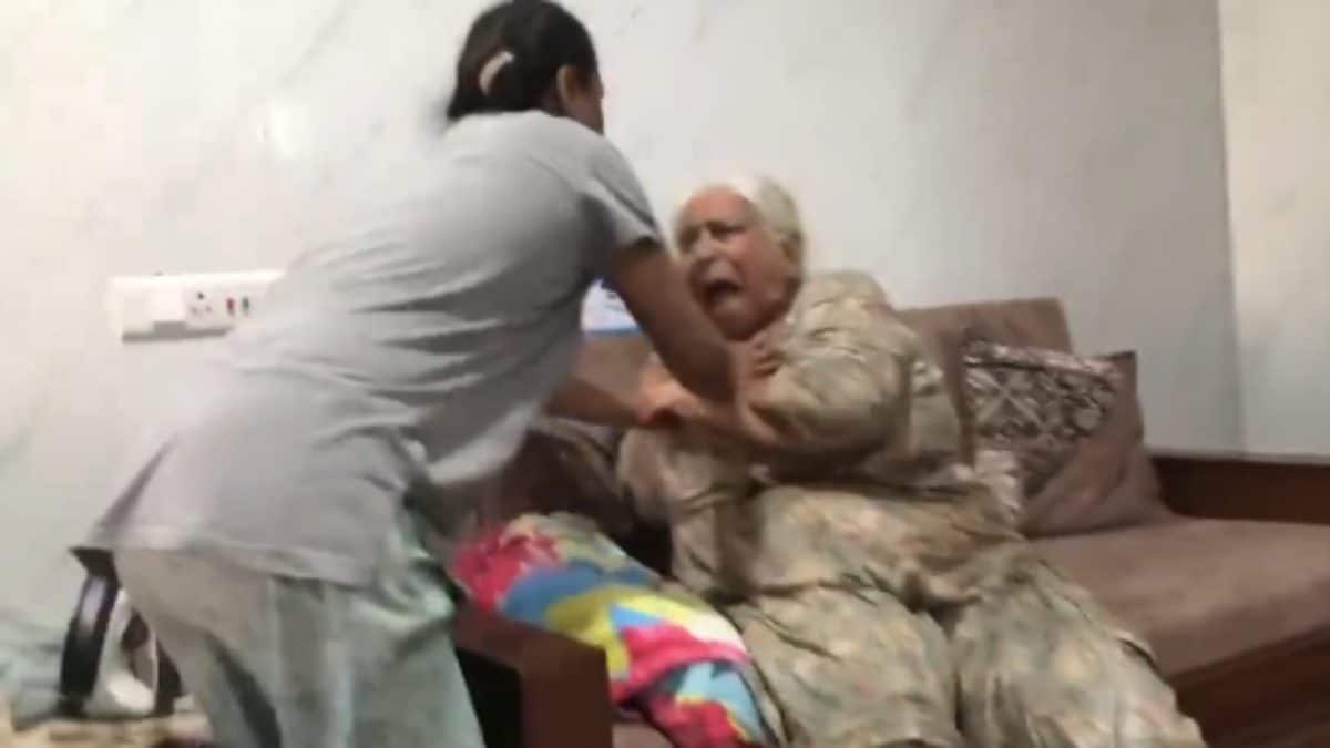 'Mumma, Don't Do It': Son Pleads As Punjab Woman Beats Elderly Mother