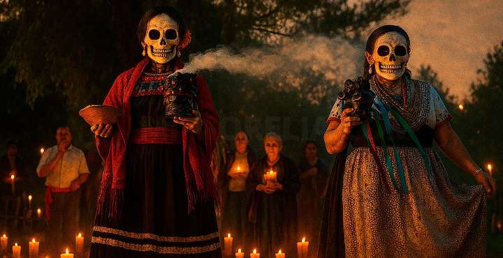 La isla de Yunuén revive sus leyendas con fuego, catrinas y mezcal