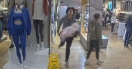 Video shows group running from Lululemon with armfuls of merchandise on Boston's Newbury Street