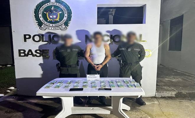 La Policía Nacional captura a conductor con $220 millones en efectivo en Orito, Putumayo
