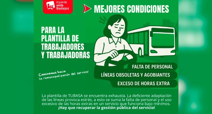 Izquierda Unida propone un plan para transformar la movilidad y modernizar Badajoz
