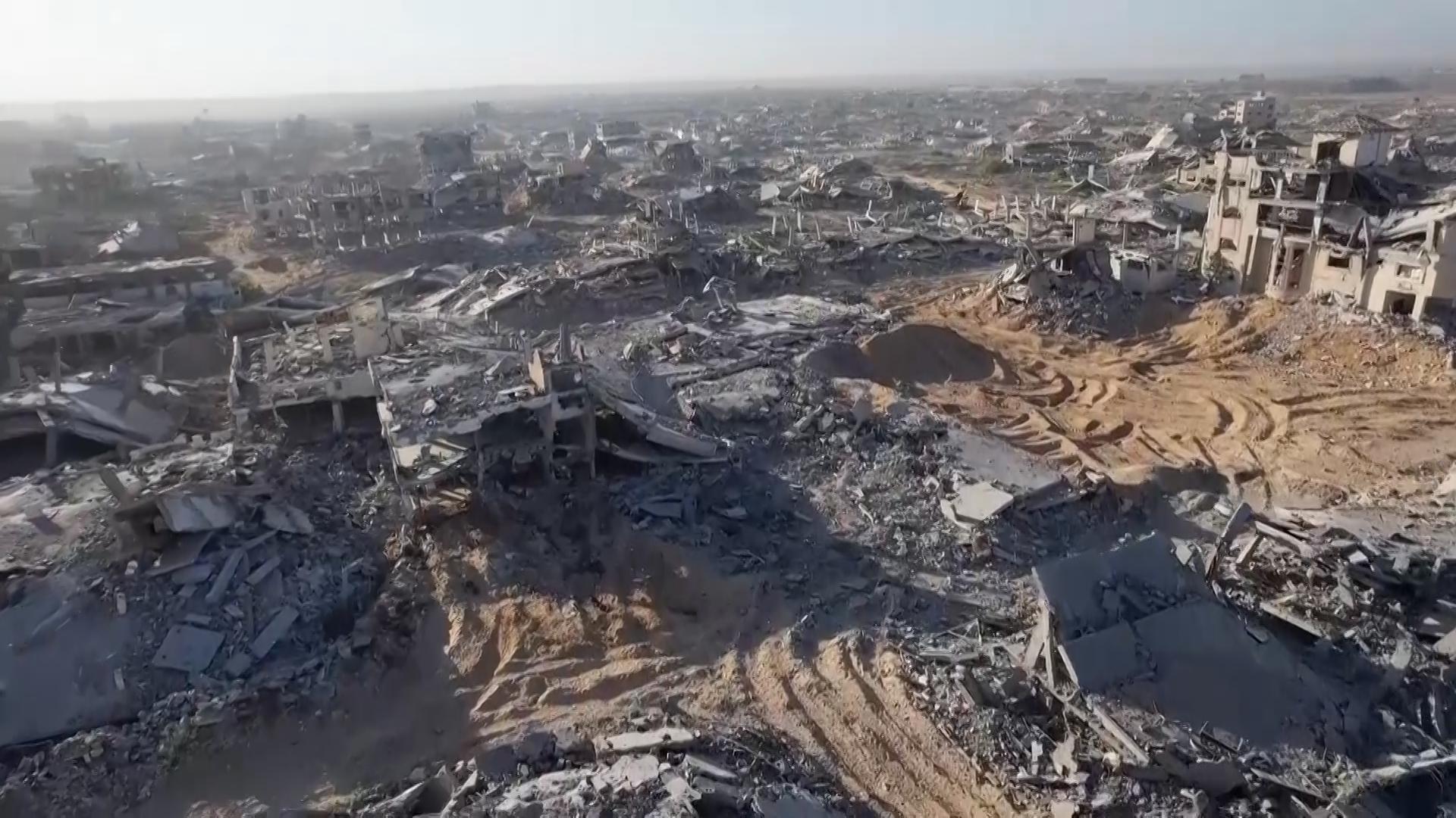 Drone footage above Gaza City shows the toll of 2 years of war