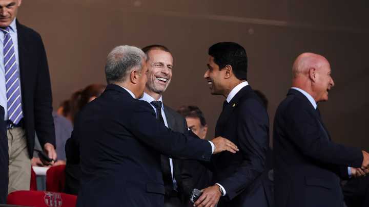 El abrazo de Laporta y Al-Khelaifi que confirma el 'deshielo' entre clubes