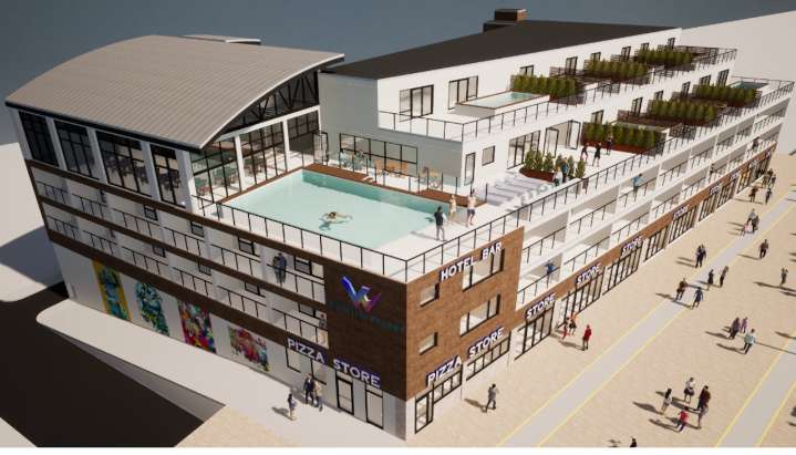 Wild Resort boutique hotel under construction on Wildwood Boardwalk