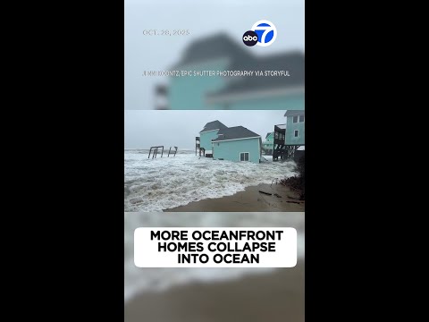 Oceanfront homes collapse into sea