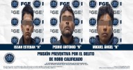 Dan prisión preventiva a tres sujetos por robo con violencia a tienda de abarrotes