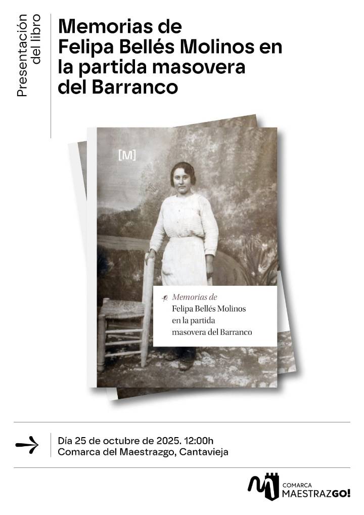 La Comarca del Maestrazgo publica las memorias de Felipa Bellés, una voz masovera que dejó testimonio de la vida en las masías
