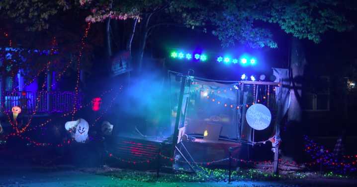 Maryland high schooler creates immersive late-night TV inspired Halloween display
