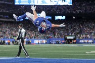Giants blow out Eagles in upset win, Skattebo scores 3 TDs