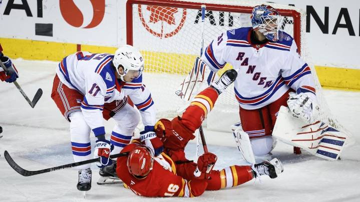 Rangers flame out in Calgary in first game of long road trip