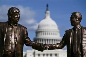 Statue of Trump, Epstein hand-in-hand reappears near US Capitol