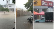 Onda tropical se siente en Santa Marta: fuerte aguacero esta tarde de lunes Las principales avenidas de la ciudad están totalmente inundadas.