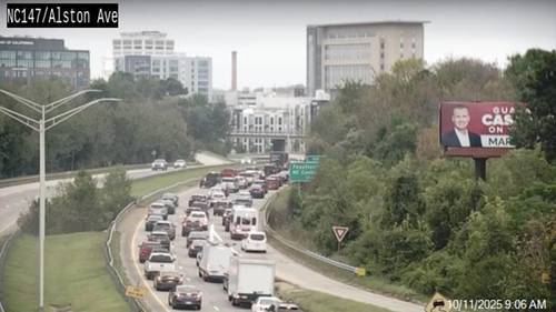 Crash closes portion of Durham Freeway near Jackie Robinson Drive: NCDOT