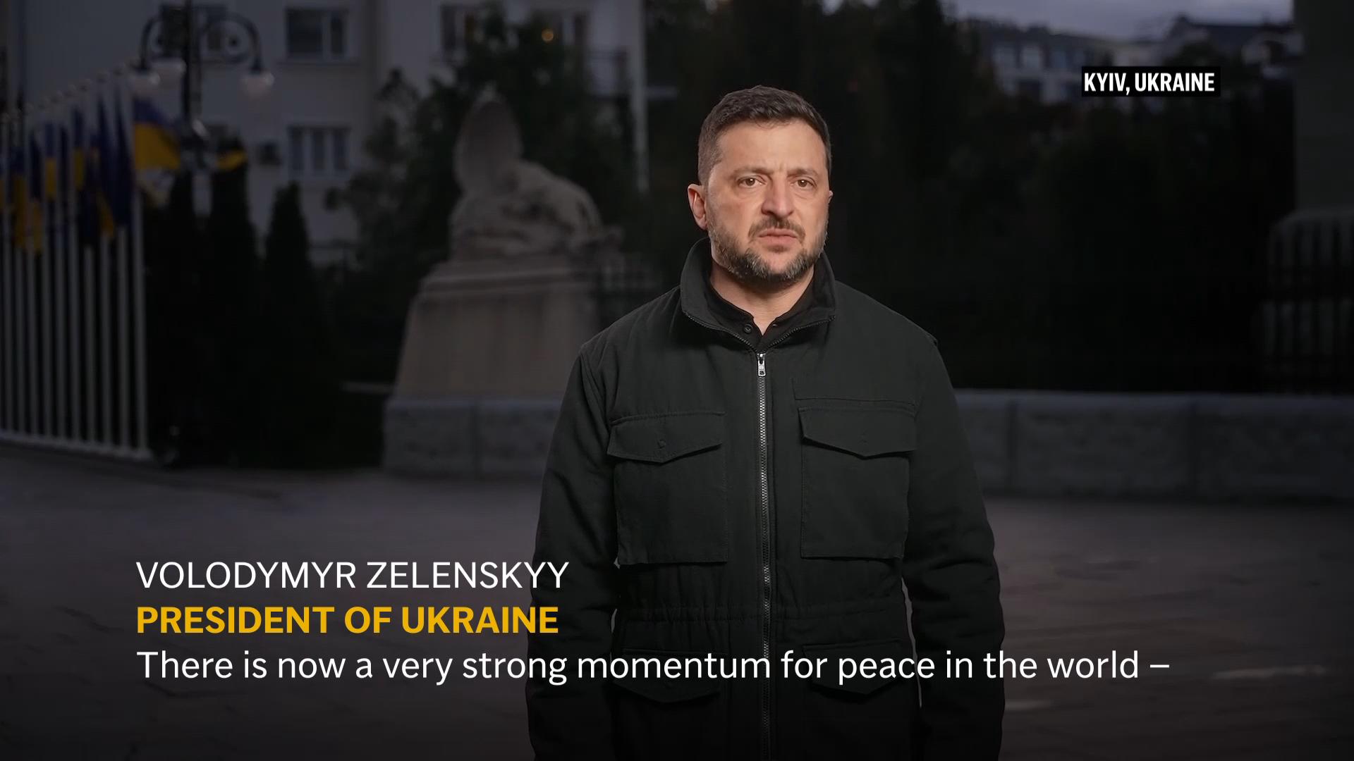 Zelenskyy says there is 'momentum' for peace in Ukraine after Gaza ceasefire